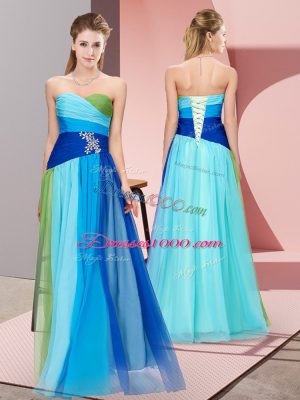 New Arrival Floor Length Lace Up Prom Dress Multi-color for Prom and Party with Beading