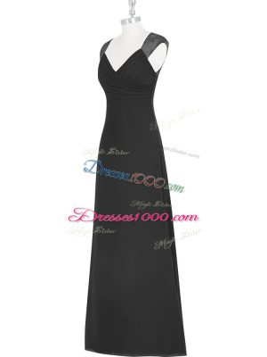 Colorful Floor Length Column/Sheath Sleeveless Black Prom Evening Gown Zipper