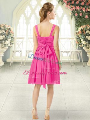 Sleeveless Ruching Zipper Prom Gown