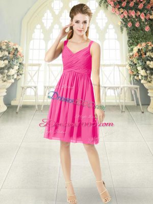 Sleeveless Ruching Zipper Prom Gown