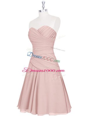 Stylish Pink Sleeveless Zipper Prom Dresses for Prom and Party