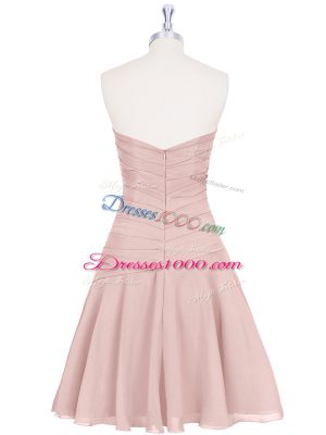 Stylish Pink Sleeveless Zipper Prom Dresses for Prom and Party