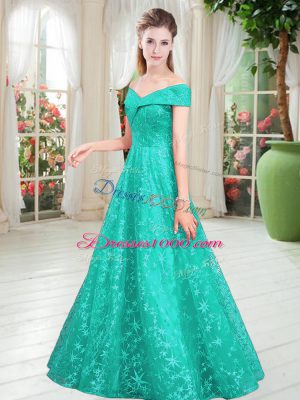Luxury Sleeveless Lace Up Floor Length Beading Evening Dress