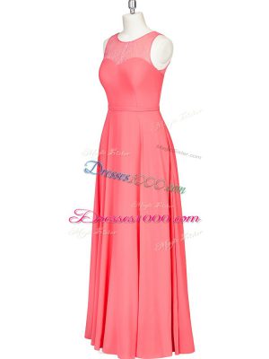 Sleeveless Zipper Floor Length Lace and Belt