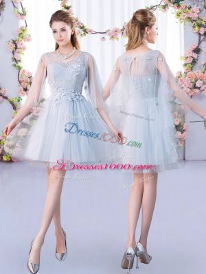 Sumptuous 3 4 Length Sleeve Lace Up Mini Length Lace Wedding Guest Dresses