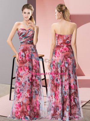 Multi-color Sweetheart Zipper Pattern Dress for Prom Sleeveless