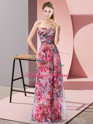 Multi-color Sweetheart Zipper Pattern Dress for Prom Sleeveless