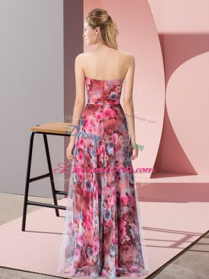 Multi-color Sweetheart Zipper Pattern Dress for Prom Sleeveless