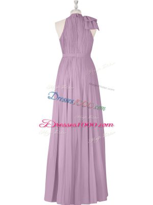 Floor Length A-line Sleeveless Purple Prom Dress Zipper