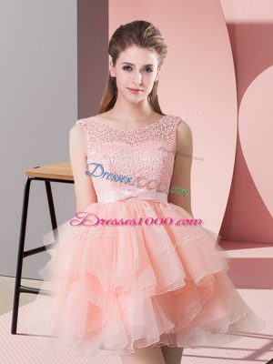 Popular Lace Up Prom Party Dress Pink for Prom and Party with Lace