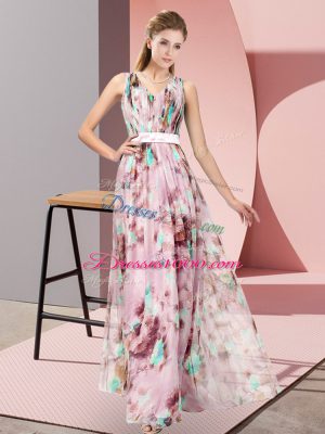 Multi-color Zipper Prom Party Dress Pattern Sleeveless Floor Length