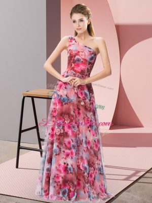 Ideal Floor Length Empire Sleeveless Multi-color Evening Dress Zipper