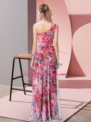 Ideal Floor Length Empire Sleeveless Multi-color Evening Dress Zipper