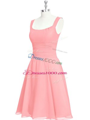 Sleeveless Ruching Zipper Dress for Prom