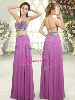 Discount Beading Womens Evening Dresses Lilac Backless Sleeveless Floor Length