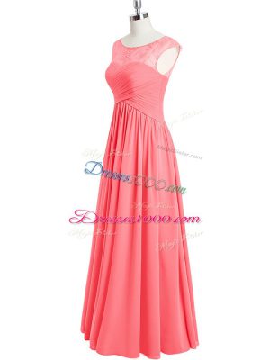 Free and Easy Cap Sleeves Zipper Floor Length Lace Evening Gowns