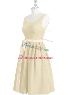 Dynamic Light Yellow Sleeveless Chiffon Zipper Homecoming Dress for Prom and Party