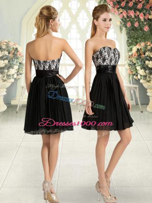 Attractive Black Sweetheart Zipper Lace Prom Evening Gown Sleeveless