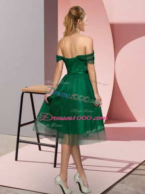 Green Sleeveless Tulle Lace Up Prom Party Dress for Prom and Party