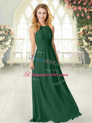 Best Selling Floor Length Zipper Prom Dress Green for Prom and Party with Ruching