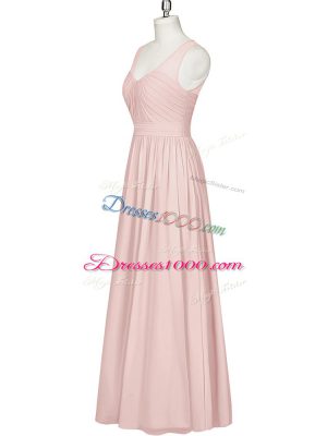 High Class Sleeveless Ruching Zipper Prom Dresses