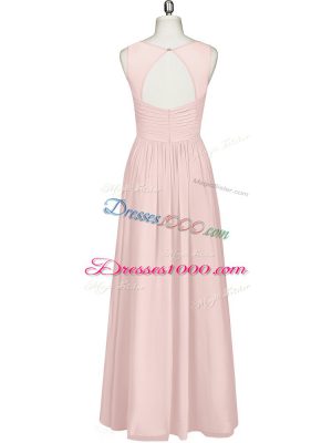 High Class Sleeveless Ruching Zipper Prom Dresses