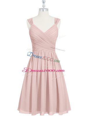 Super Sleeveless Lace Up Mini Length Ruching Prom Dresses