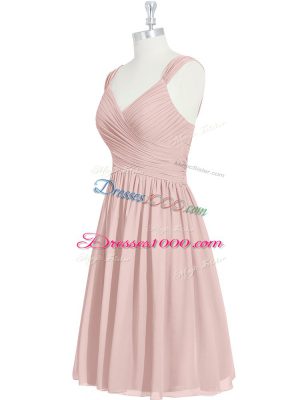 Super Sleeveless Lace Up Mini Length Ruching Prom Dresses