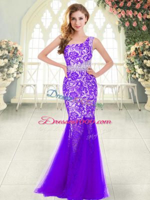 Romantic Sleeveless Beading and Lace Zipper Prom Evening Gown