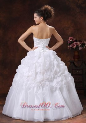 Deep Sweetheart Spaghetti Straps Ruffle Wedding Gown