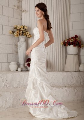 Mermaid Beading Brush Train Strapless Bridal Gown