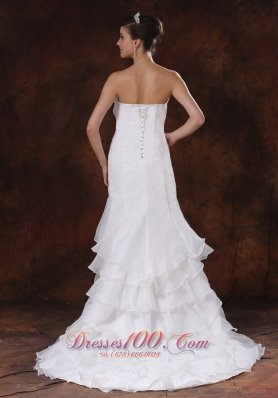 Custmized Mermaid Layered Ruffle Bodice Wedding Gown