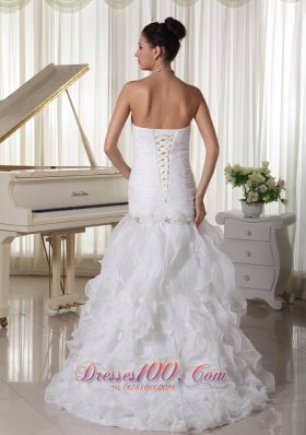 Beading Bodice Wedding Dress Layered Mermaid Sweetheart