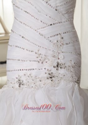 Beading Bodice Wedding Dress Layered Mermaid Sweetheart