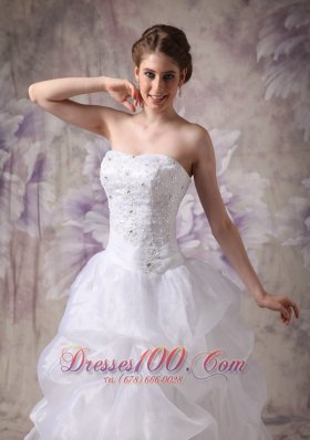 Wedding Dress Organza Beautiful Layered Chapel Train Bodice