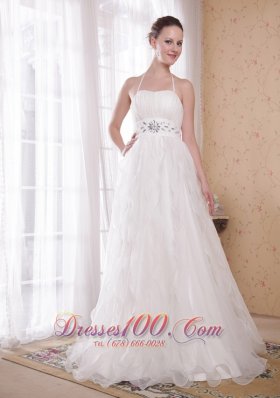 Princess Halter Brush Train Maternity Dress Taffeta