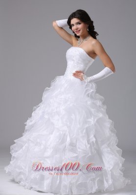 Ball Gown Wedding Dress Ruffles Outdoor Wedding