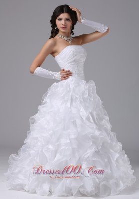 Ball Gown Wedding Dress Ruffles Outdoor Wedding