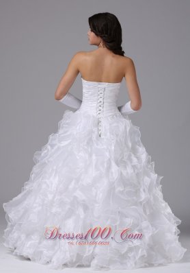 Ball Gown Wedding Dress Ruffles Outdoor Wedding