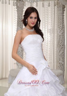 A-line Layered Organza Wedding Dress Beading Decorate