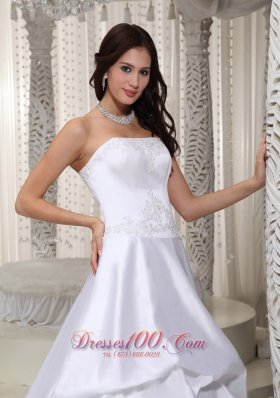 A-line Taffeta Pick-ups Bridal Gown with Court Train