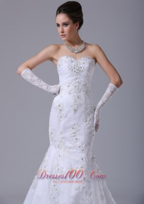 Lace With Beading Mermaid Wedding Dress Beading Court