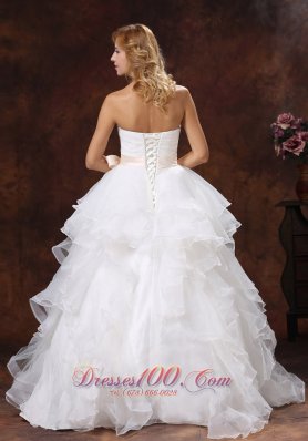 Ball Gown Layered Bridal Gown Sash Floor Length