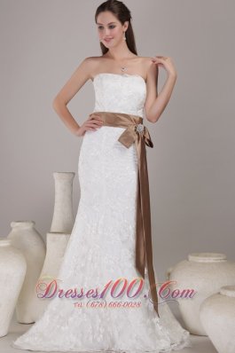 Elegant Wedding Dress Trumpet/Mermaid Strapless Court Train