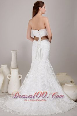 Elegant Wedding Dress Trumpet/Mermaid Strapless Court Train