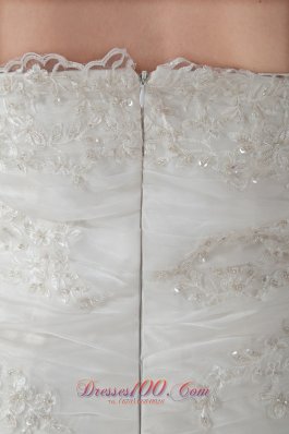 Column Strapless Ruch Wedding dress layered