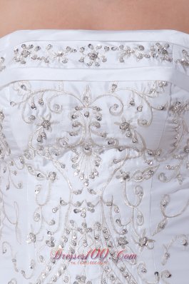 White Witer Ball Gown Wedding Dress Embroidery Pick-ups