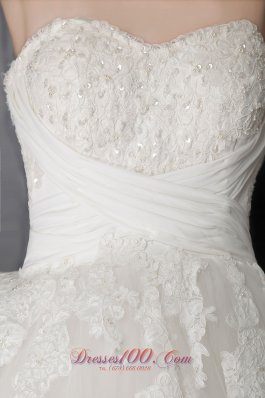 Discount Wedding Gown Sweetheart Chapel Train Tulle