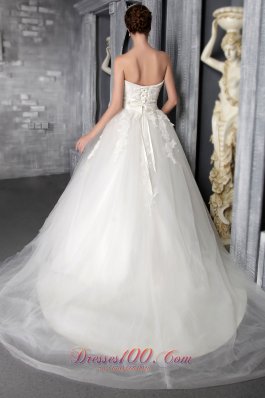 Discount Wedding Gown Sweetheart Chapel Train Tulle