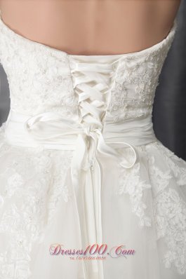 Discount Wedding Gown Sweetheart Chapel Train Tulle